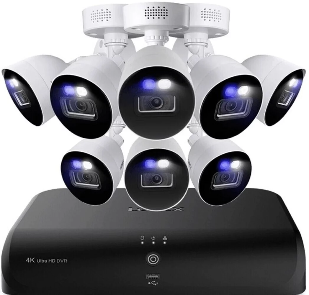 Lorex Fusion 4K 8.0-MP 12-Camera-Capable (8 Wired, 4 Fusion Wi-Fi) 2-TB DVR System with Wired Smart Deterrence Cameras (8 Camera), D881A82B-8DA8 - Curated Treasures Market
