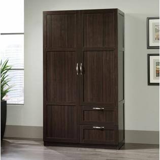 Sauder 420055 Storage Cabinet - 40 x 19 Deep SGS Dark Wood Finish New