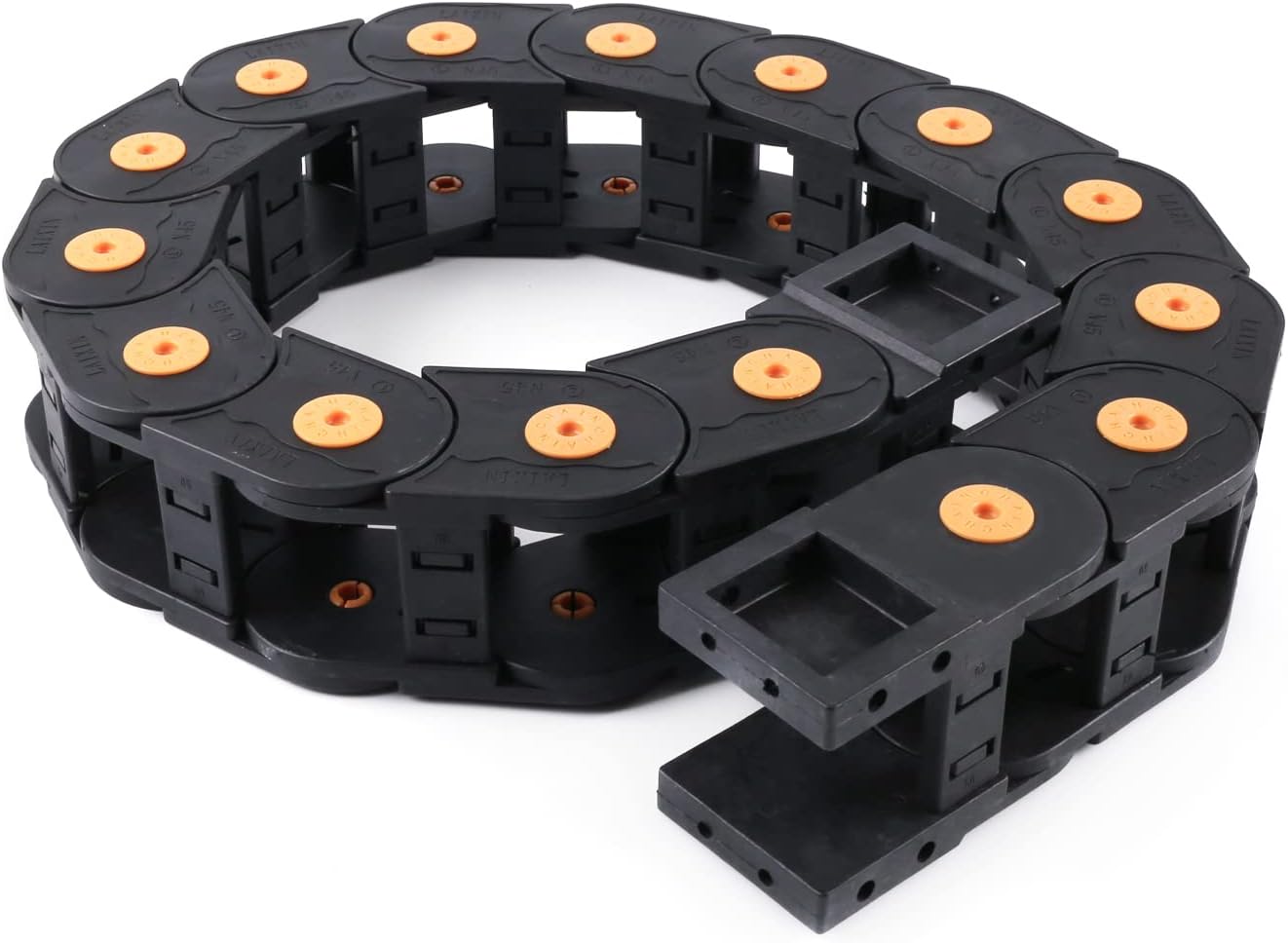 Fielect Drag Chain Cable Carrier Open Type with End Connectors R100 35X100mm 1 Meter Plastic for Electrical CNC Router Machines Black 1Pcs