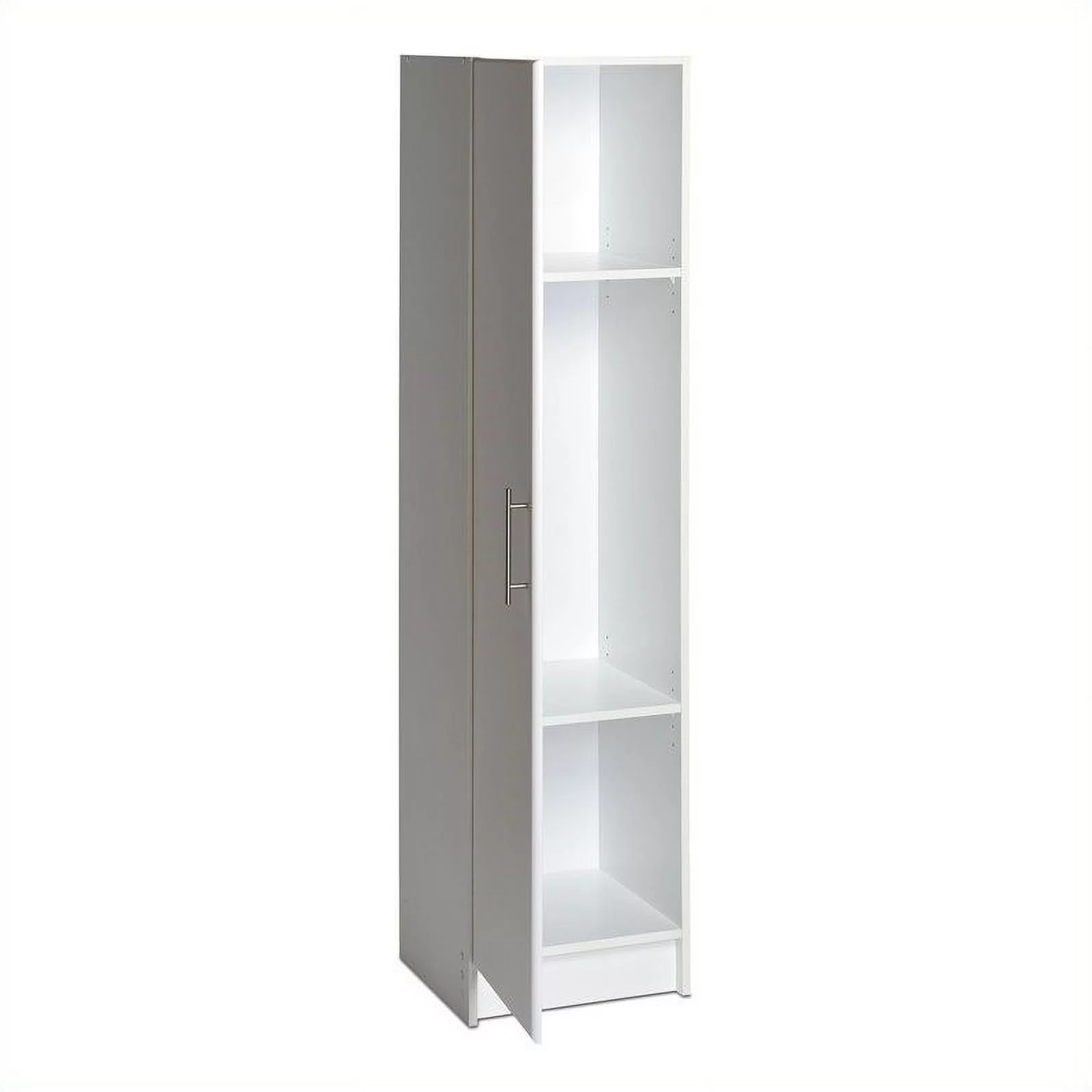 Kingfisher Lane Modern Storage 16" Wood Broom Cabinet in White