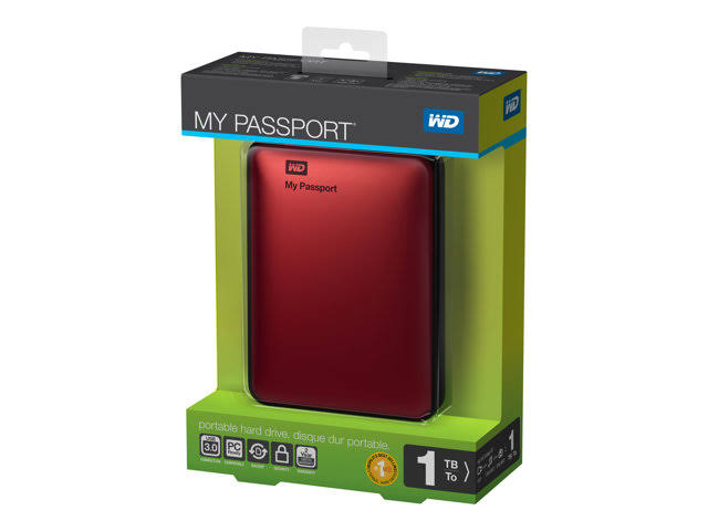 WD My Passport 1 TB External HDD - WDBBEP0010BRD - USB 3.0