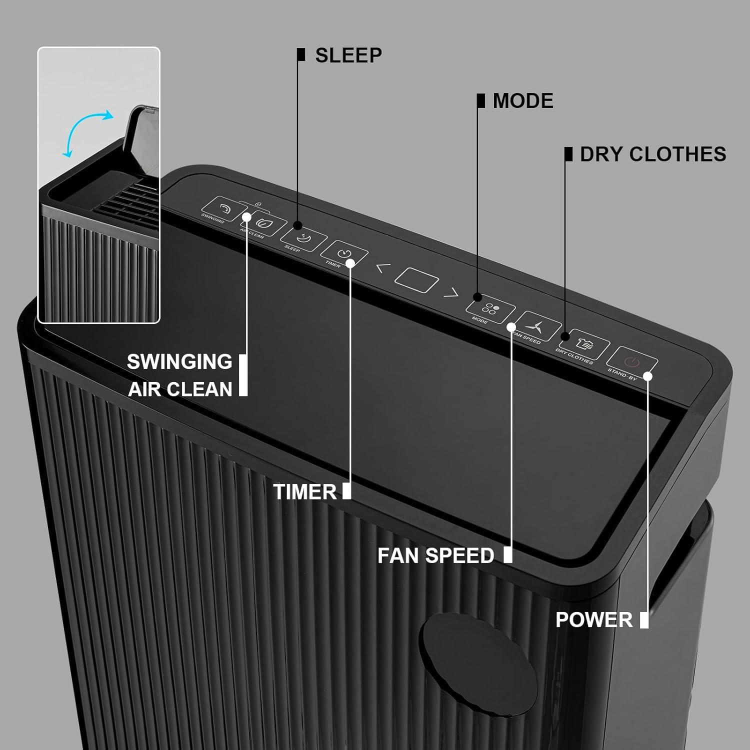 50 Pint Dehumidifier for Basement, Large Room & Home - 4500 Sq. Ft Dehumidifier with Drain Hose, 1.32 Gallons Water Tank, Intelligent Humidity Control, Auto or Manual Drainage, 24HR Timer