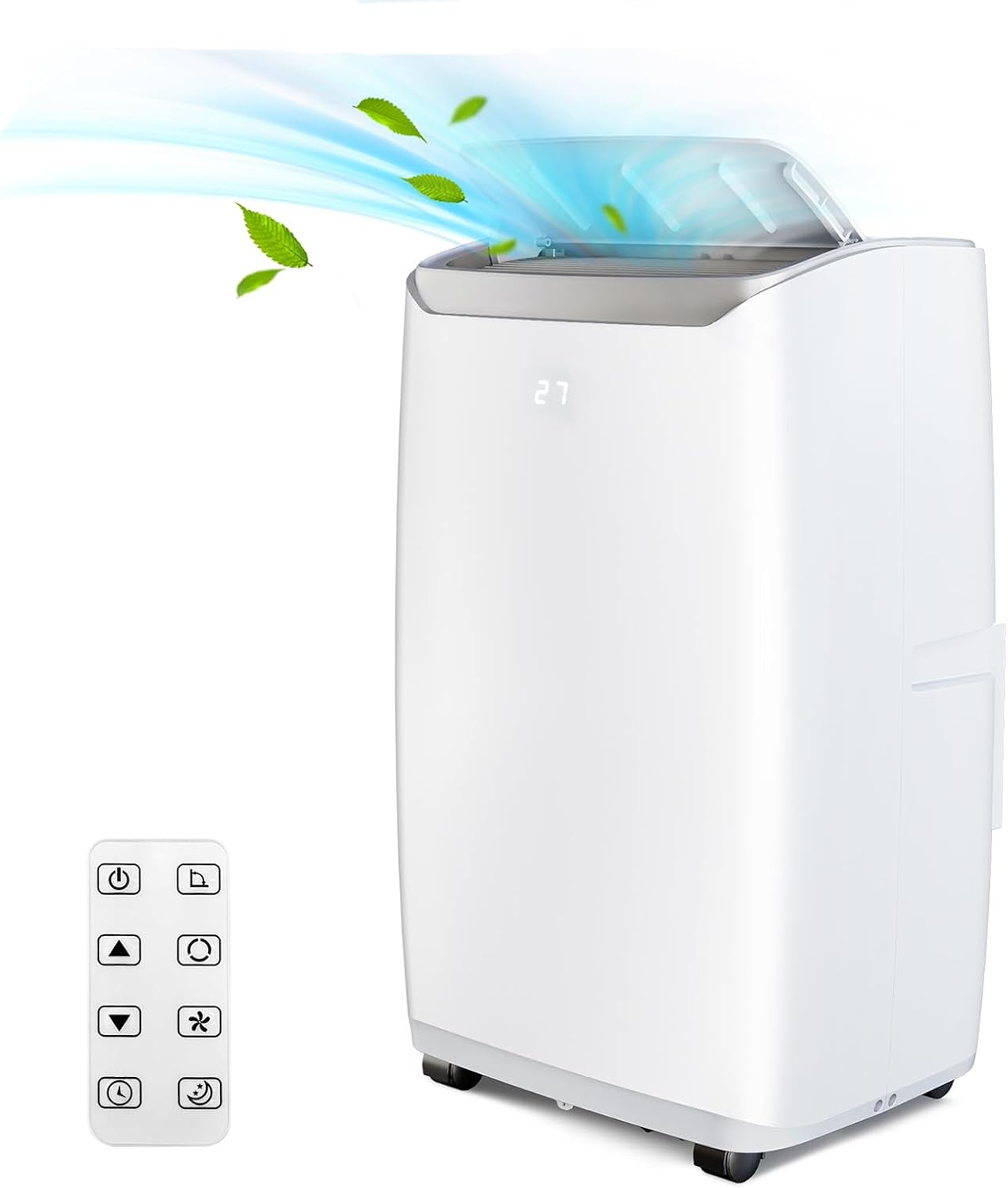 12000 BTU Portable Air Conditioner, Portable AC, 3-in-1 Functions/Digital Display/24 Hrs Timer/Caster Wheels with Remote Control for Home/Office/Dorms Cools Room up to 550 Sq.Ft