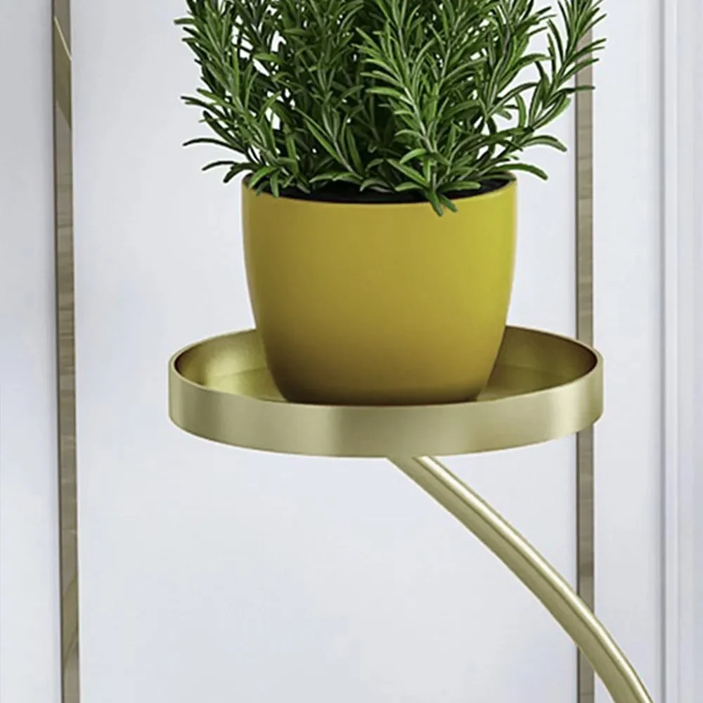 Homary Modern Tall Metal Plant Stand Indoor 3 Tier Corner Planter in Gold