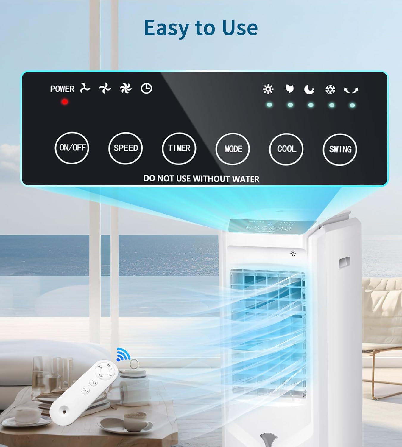Swamp Cooler Air Conditioner,Evaporative Air Cooler with 4.2-Gal Tank,120° Oscillation,4 Ice Packs,3-In-1 Portable Evaporative Cooler Cooling Fan for Indoor Room Bedroom Garage Outdoor (31IN)