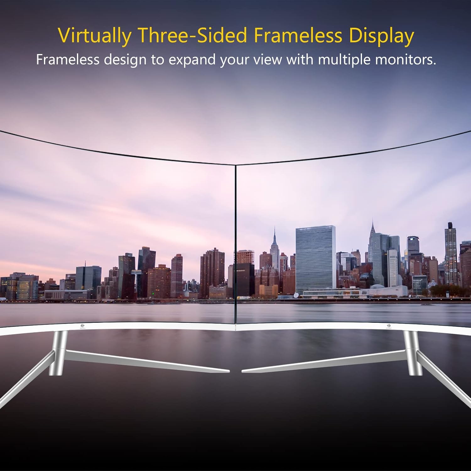 Z-Edge IPS Monitor Bundle [24-inch & 27-inch 2 Pack], 1920x1080P(U24C)+4K(U27P4K) Resolution LED Backlight Monitor, with 75Hz Refresh Rate, 178° Wide View Angle, Built-in Speakers, VGA+HDMI
