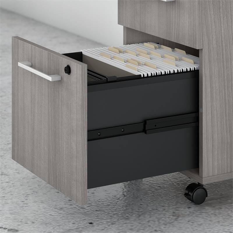 Bush Business Furniture 400 Series 3 Drawer Mobile File Cabinet , Platinum Gray