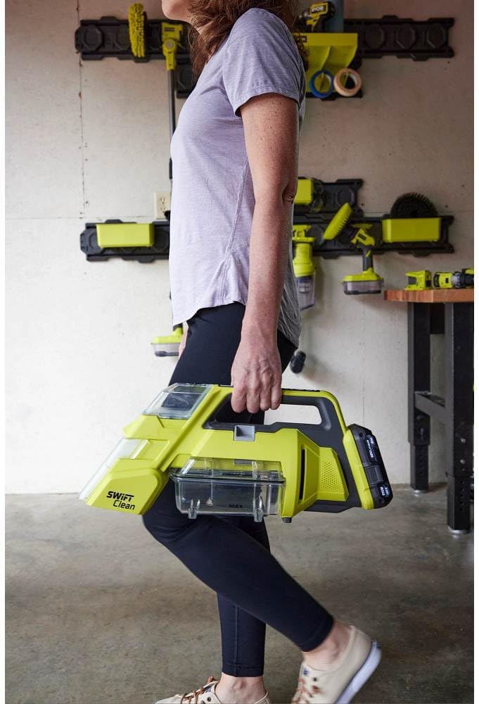 RYOBI ONE+ 18V Cordless SWIFTClean Spot Cleaner Kit with 2.0 Ah Battery and Charger, 7X10