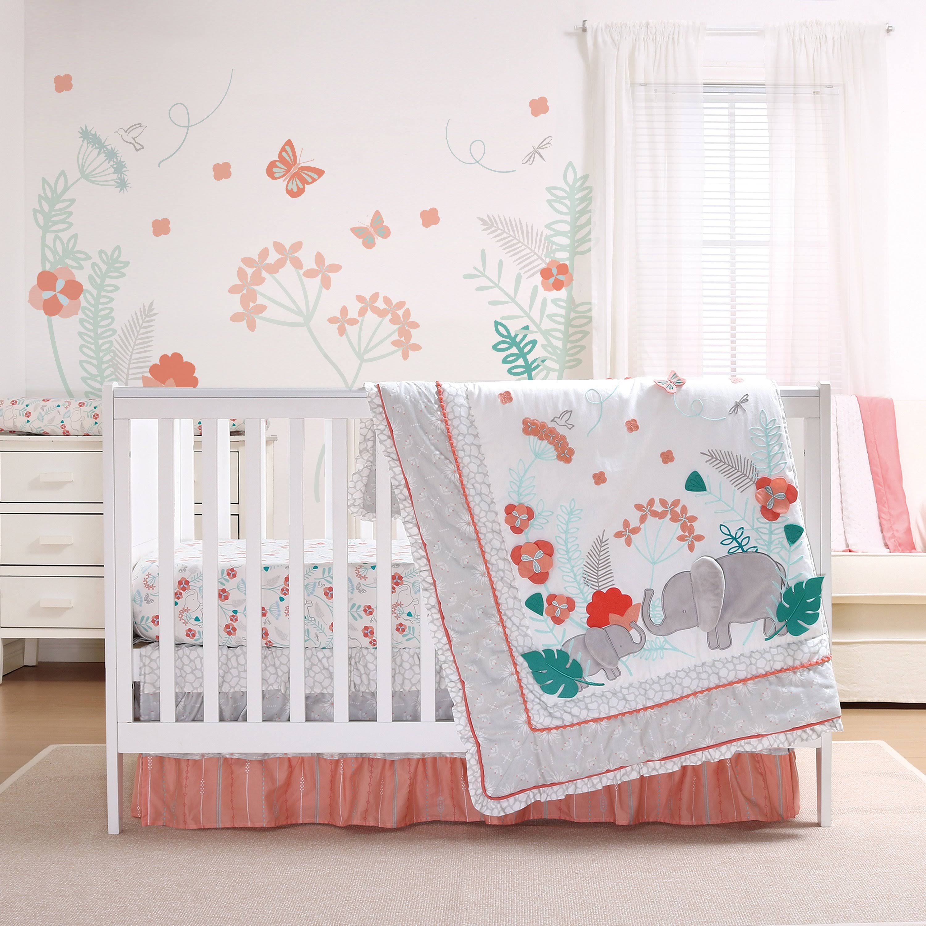 The Peanutshell Safari Love 3 Piece Crib Bedding Set