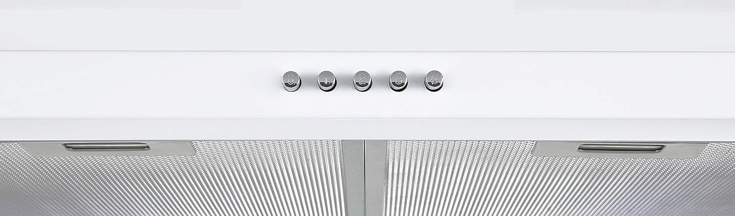 Ancona AN-1558 30" 280 CFM Convertible Wall Mount Pyramid Range Hood in White