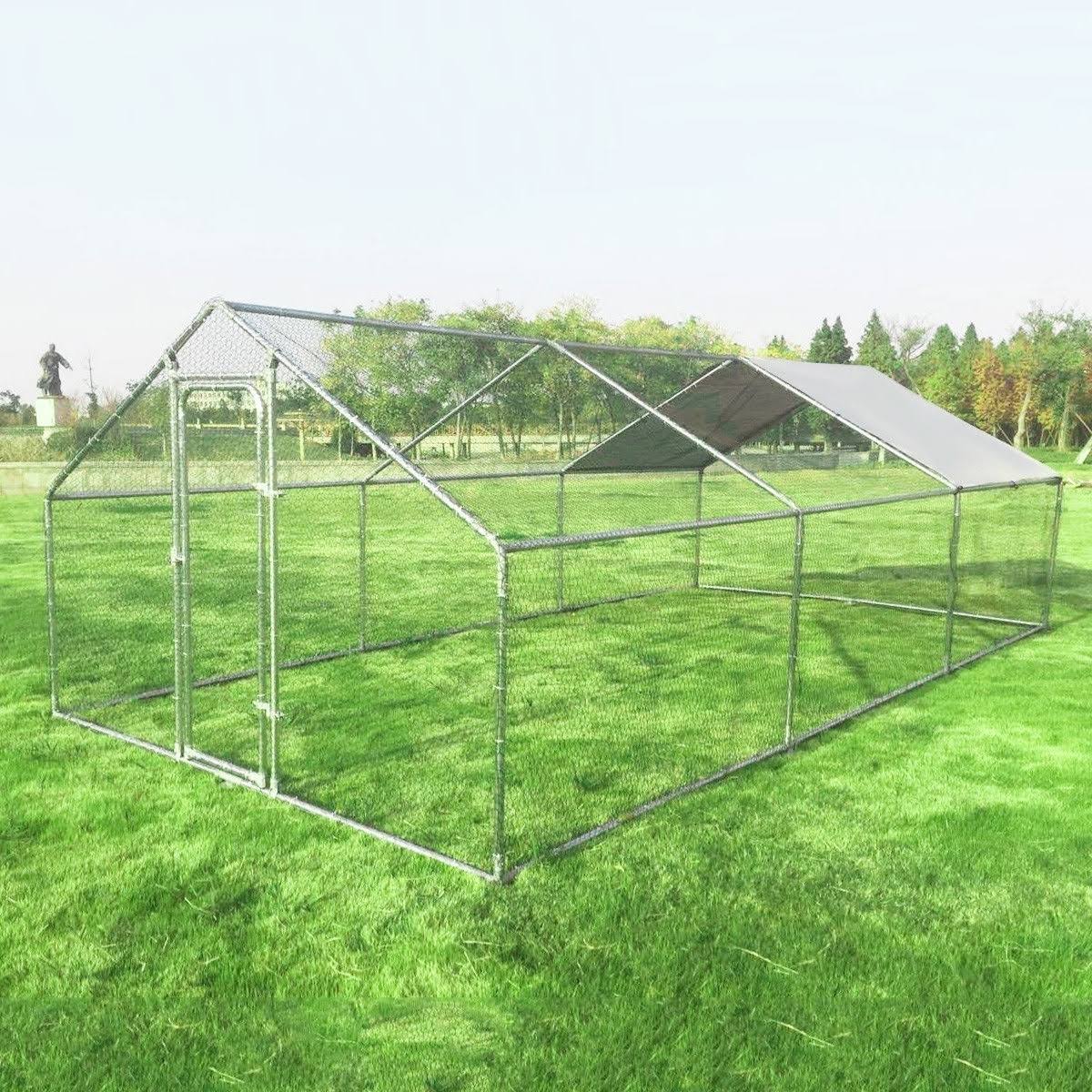 Costway Large Walk in Shade Cage Chicken Coop with Roof Cover-20&