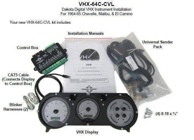 Dakota Digital 64 65 Chevy Chevelle El Camino Analog Gauges Kit VHX-64C-CVL-C-B