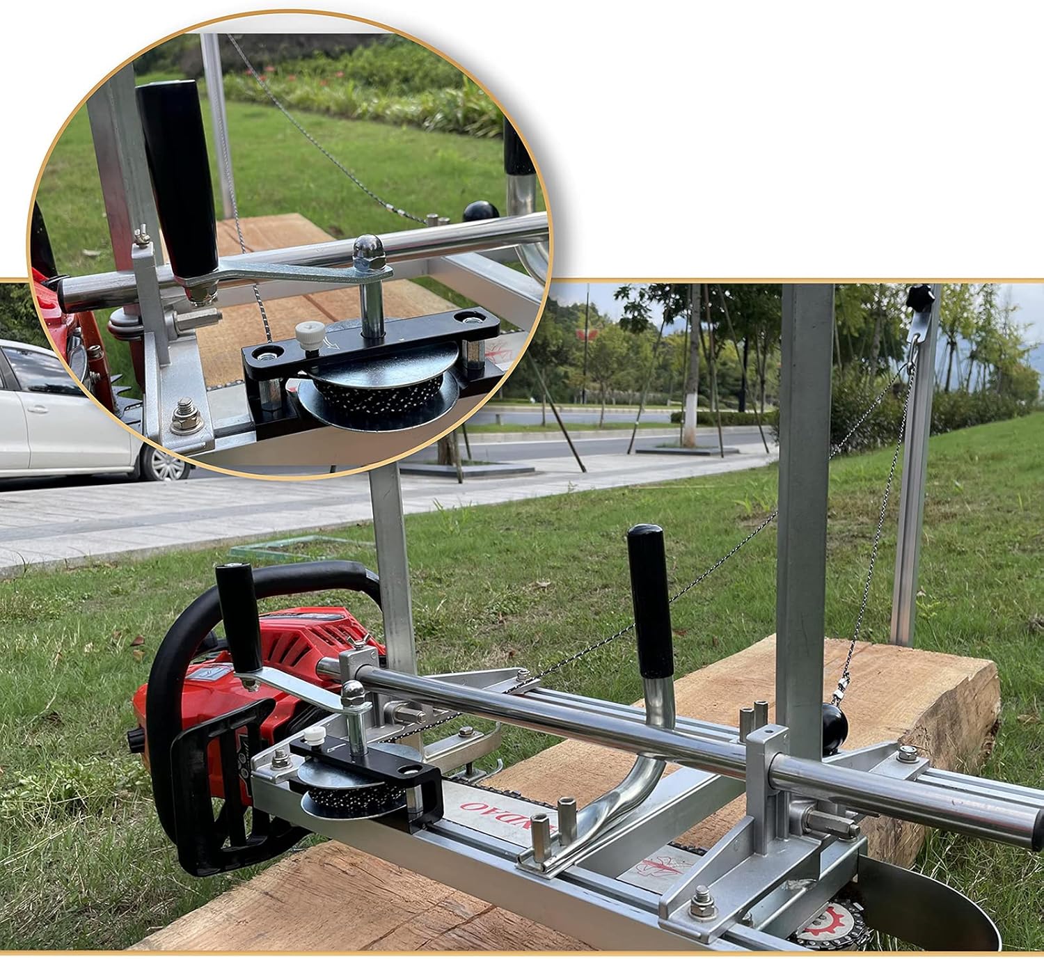 LAJIAOZ Winch System The Manual Winch for The Chainsaw Mill - Makes Milling Easier,Cut Smoother and Save Effort,Allowing You to Directly Cut Logs from One End to The Other End(with Nuts and Bolts) Pack of 2