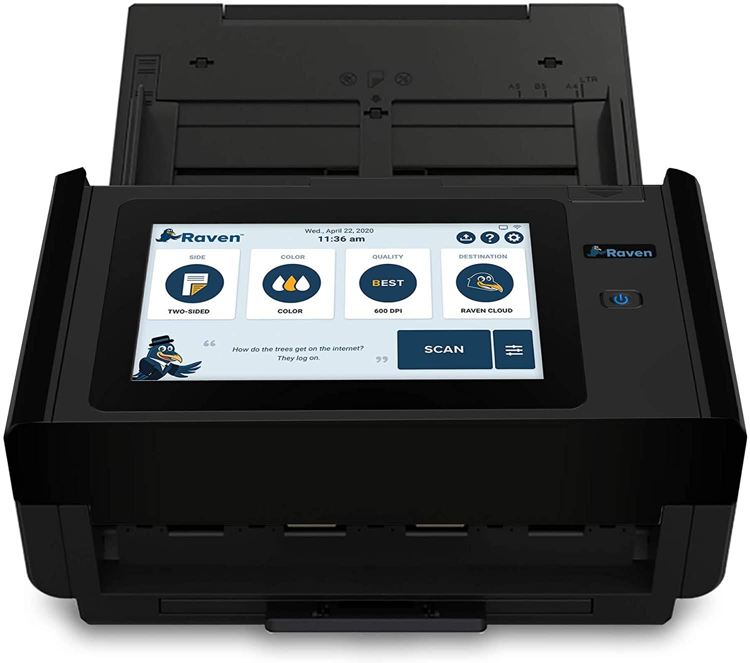 Raven Pro Document Scanner - Huge Touchscreen, High Speed Color Duplex Feeder (adf), Wireless Scan to Cloud, Wifi, Ethernet, USB