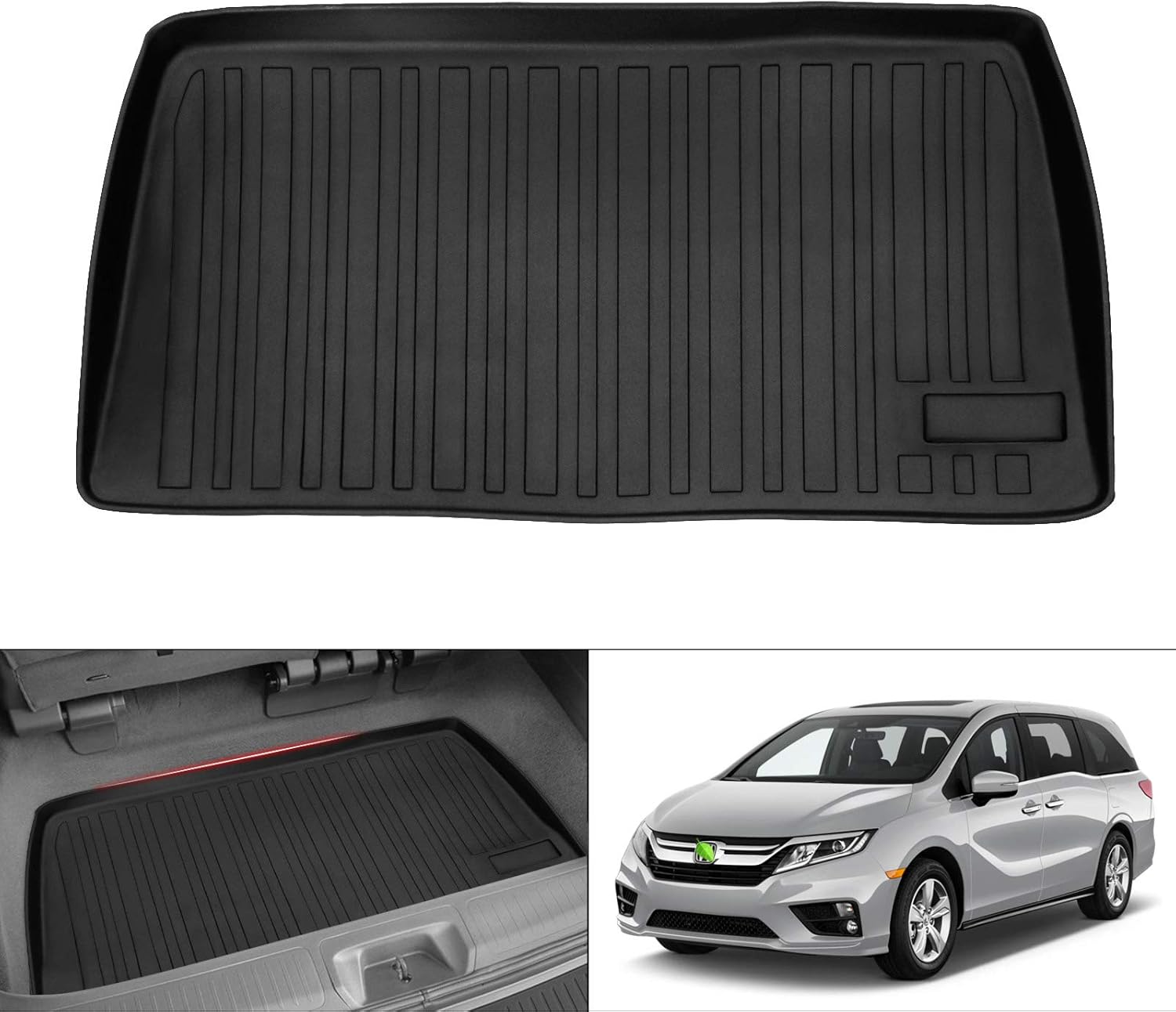 T TGBROS Custom Fit for 2011-2020 Honda Odyssey All Weather Cargo Trunk Liner Floor Mat Trunk Liner Tray Heavy Duty Cargo Mat Pack of 2