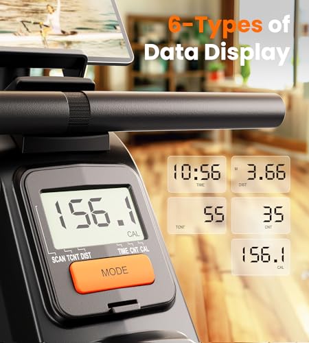 YOSUDA Magnetic/Water Rowing Machine for Home - Rower Machine Use with Bluetooth, App Supported, Rowing Machine for Taller Power Athletes, Comfortable Seat Cushion