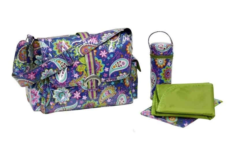Kalencom Cobalt Paisley Laminated Buckle Diaper Bag