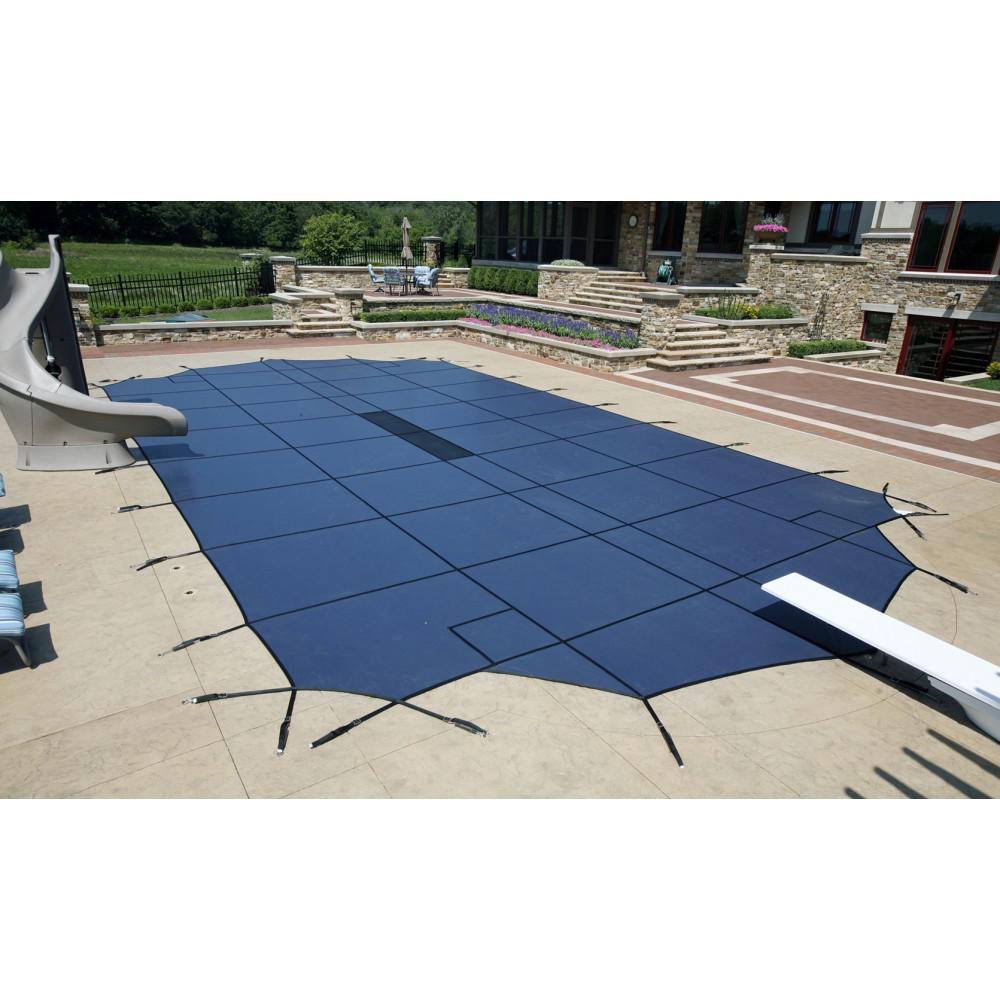 Arctic Armor WS2028B Blue 20-Year Ultra Light Solid Safety Cover for 14-ft x 28-ft Pool w/ Left Step