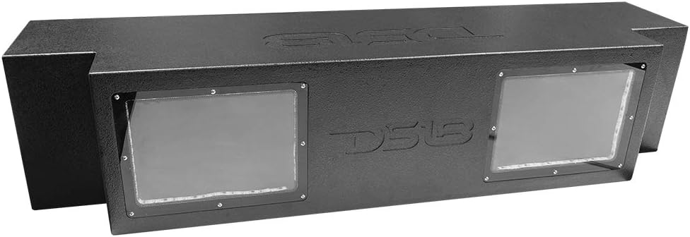 DS18 JSUB.2 Jeep Wrangler 2x12” Subwoofer Box for Jk & JKU 2007-2017, Black Painter MDF Enclosure, Acrylic Viewing Window, Dream RGB LED Ligth, Angle Mounting Included