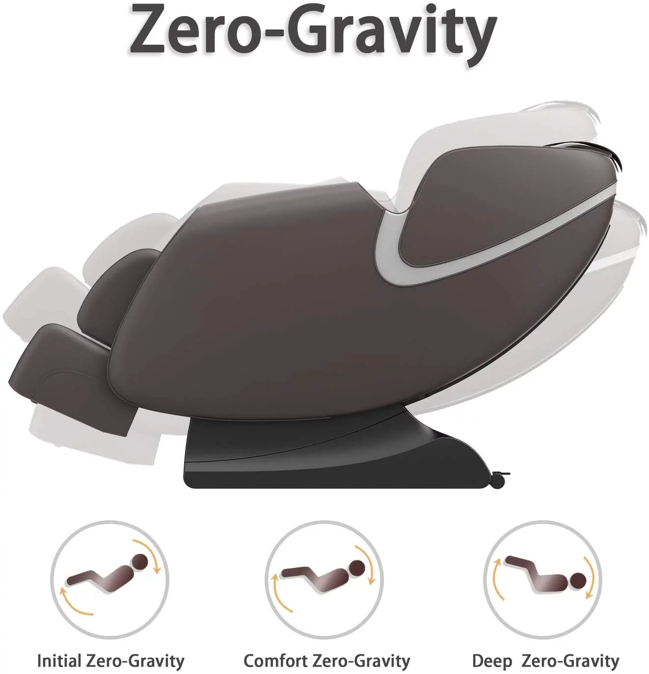 BOSSCARE Massage Chair Zero Gravity Full Body with Airbag Massage Black