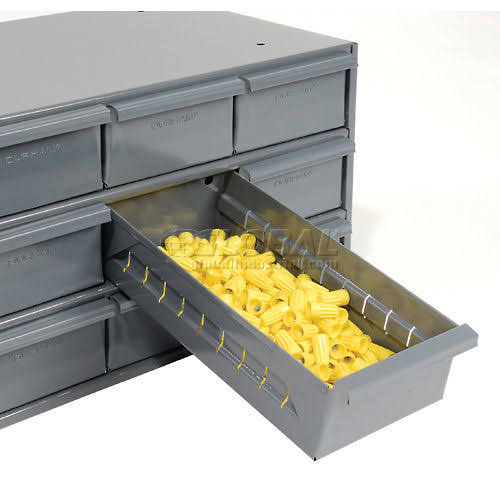 Durham 004-95 Modular 9 Drawer Steel Storage Cabinet- Gray