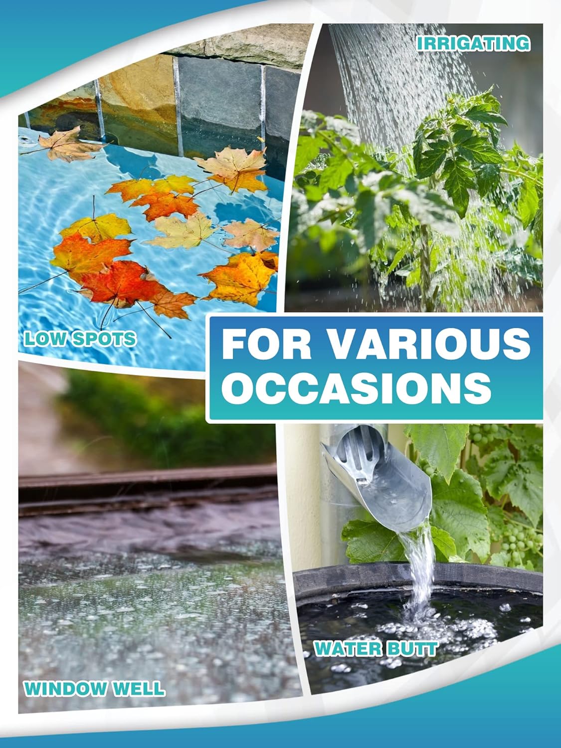 Acquaer Submersible Water Pump 1/6 HP Sump Pump Thermoplastic Utility Pump Small Electric Water Pump 1750GPH Water Remove for Basement Hot Tubs Garden Pool Cover Draining with 10 ft Cord Pack of 2