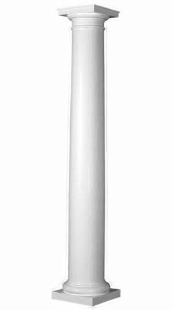 Endura-Stone Round Tapered Column (FRP), Smooth Paint-Grade, Tuscan Capital u0026 Base, 10 inch Diameter x 9& Overall Height - U