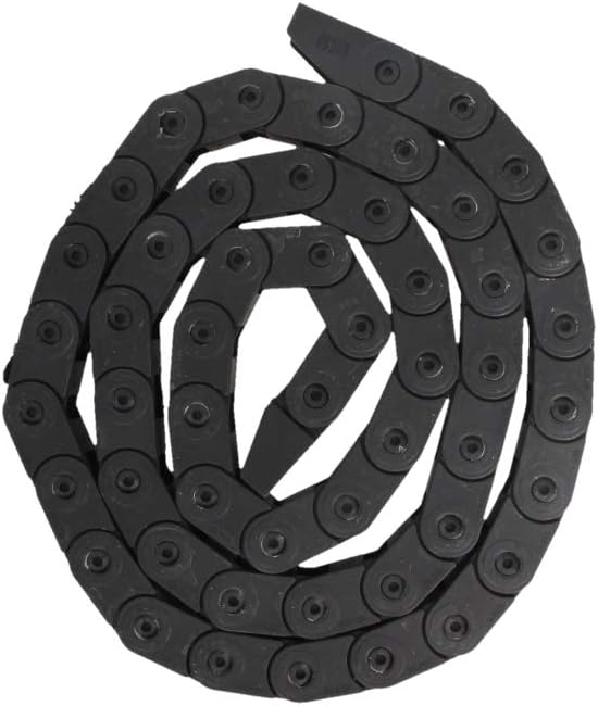 Fielect Drag Chain Cable Carrier Open Type with End Connectors R100 35X100mm 1 Meter Plastic for Electrical CNC Router Machines Black 1Pcs