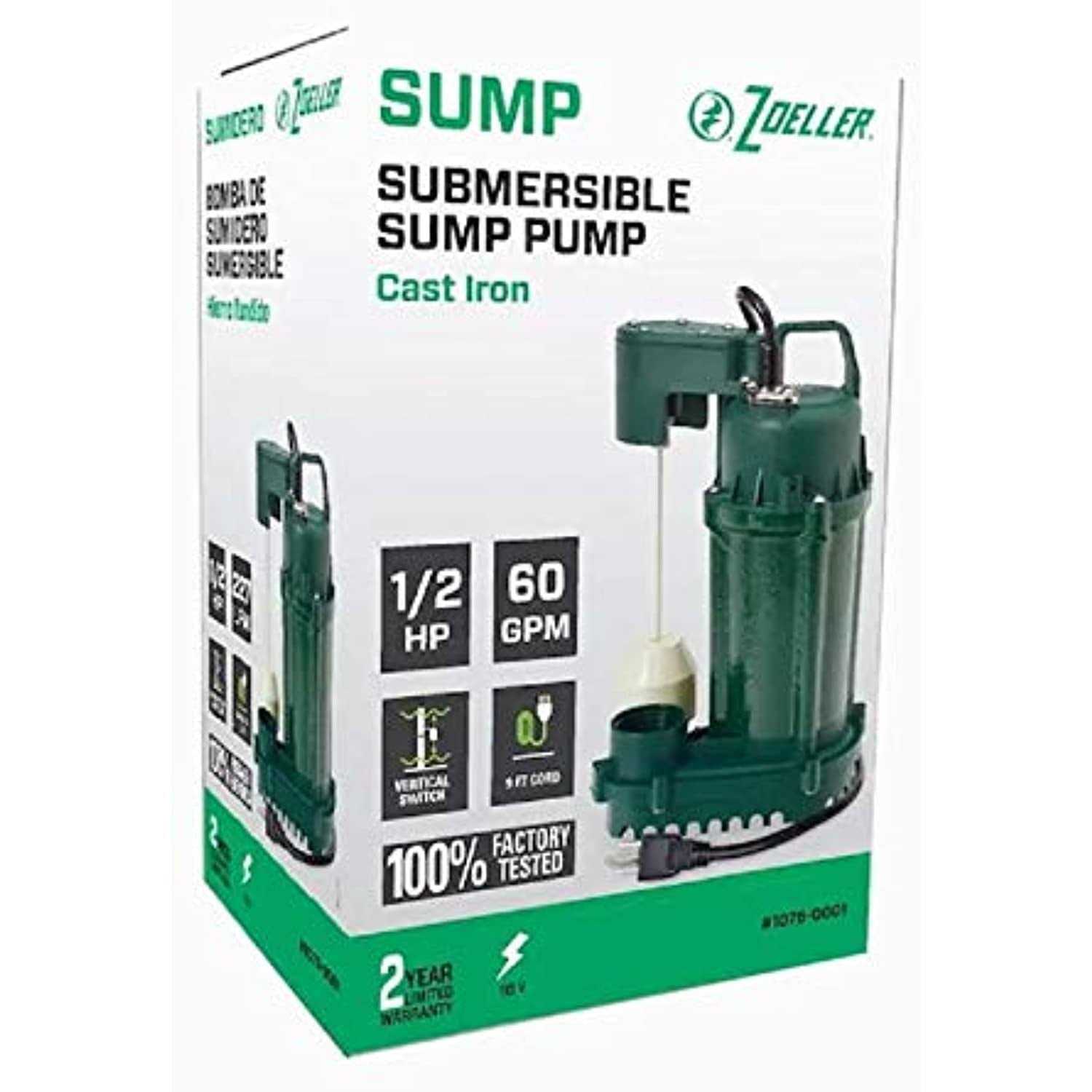 Zoeller 1/2 HP Cast Iron Submersible Sump Pump - Shop Hardware Tools Online Store