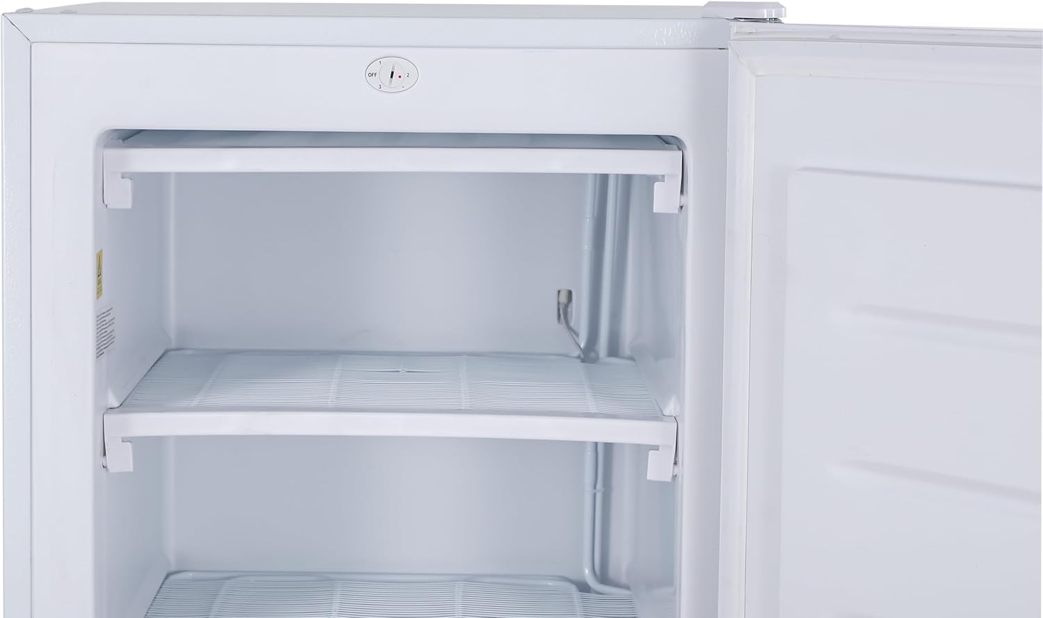 Commercial Cool Upright Freezer, Stand Up Freezer 6 Cu Ft with Reversible Door, White with VCM Door