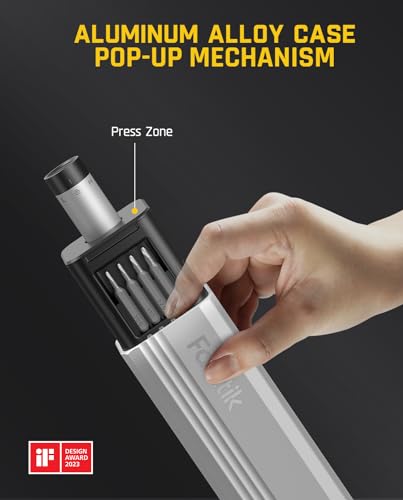 Fanttik E1 Max 3.7V Mini Electric Screwdriver, Precision Screwdriver Set, 50-in-1 Magnetic Bits, Magnetic Storage, 5/32''Hex, Electric Screwdriver for Electronics Phone Camera Laptop Watch - Grey
