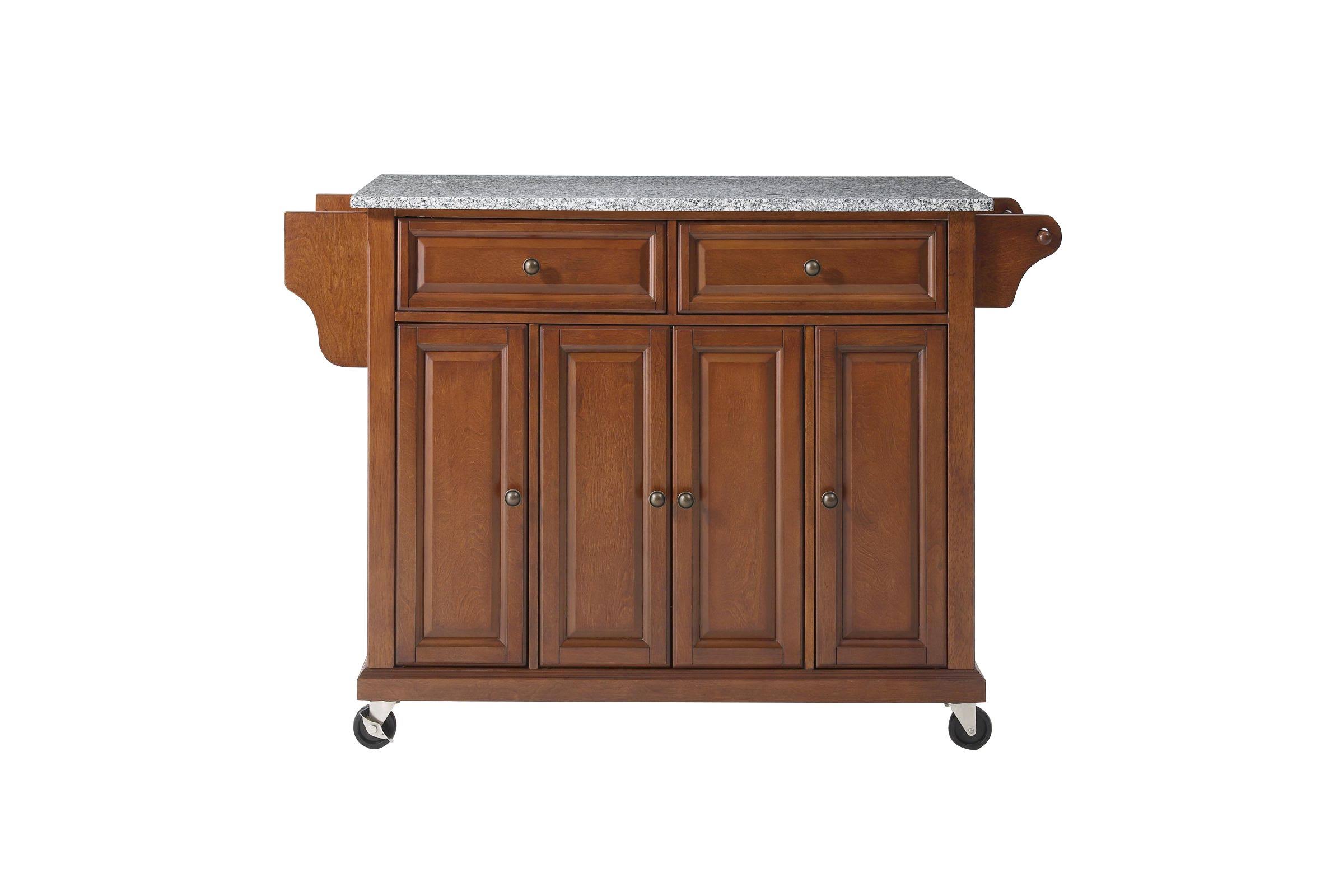 Crosley Kitchen Cart with Granite Top, Classic Cherry