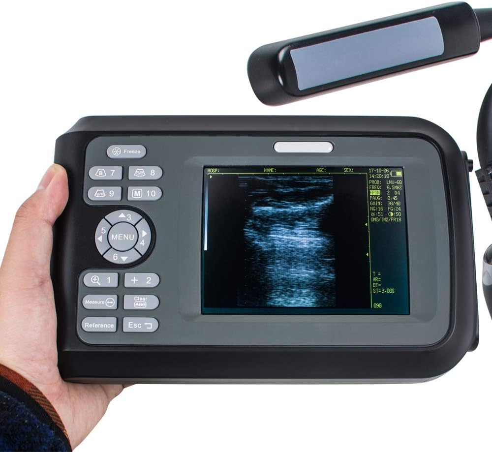 Portable Ultrasound?Scanner?for?Veterinary,Digital PalmSmart Ultrasonic Scanner Veterinary Pregnancy V8 with 4.0MHz?Rectal?Convex?Probe for Cattle, Horse, Camel, Equine, Goat, Cow and Sheep