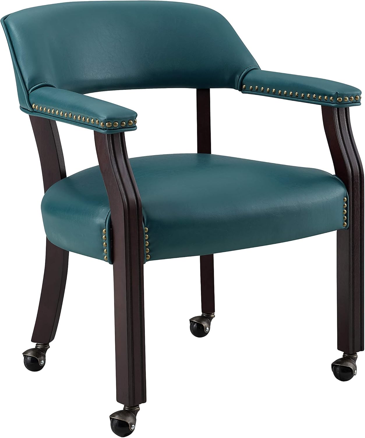 Steve Silver Company Tournament Captains Chair with Casters, Black, 25 W x 25 D x 31 H