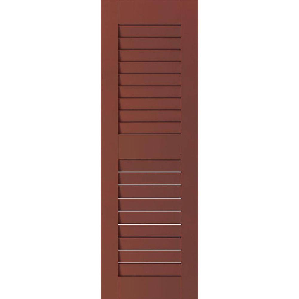 Ekena Millwork RWL12X072RWW Exterior Real Wood Western Red Cedar Open Louvered Shutters (Per Pair), Country Redwood, 12x22W x 72