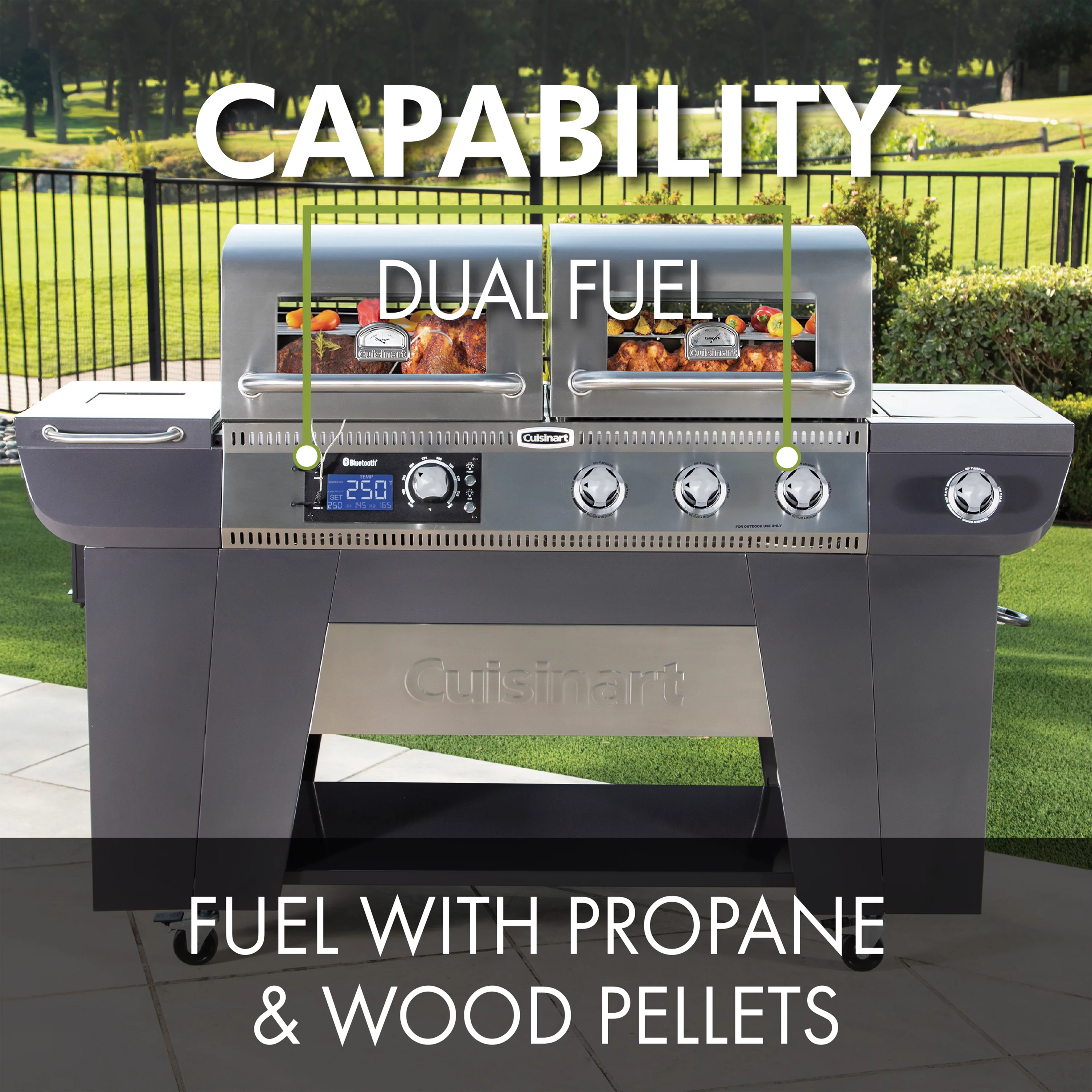 Cuisinart Twin Oaks Dual Function Pellet and Propane Gas Grill
