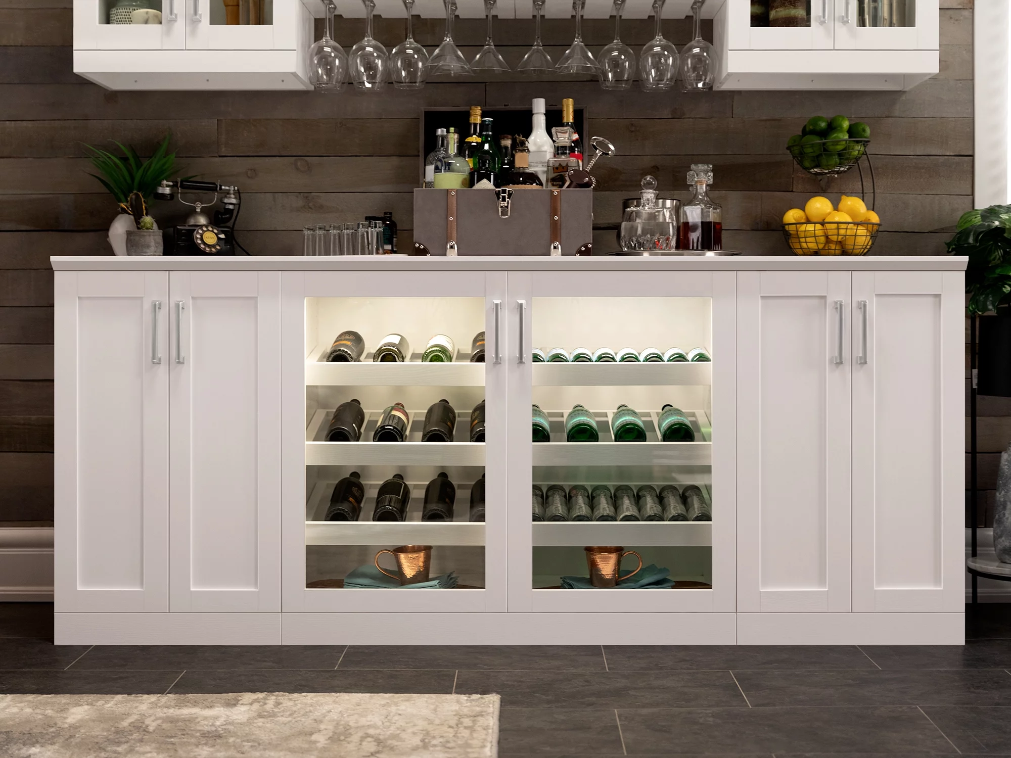 Home Bar Series 4 Piece Cabinet Set - 21 in.