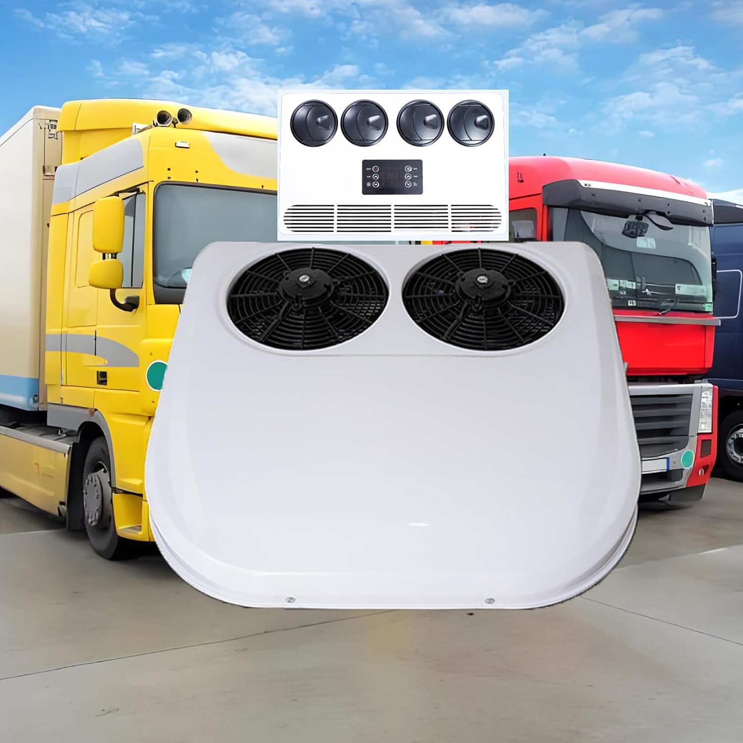 White,24V,SXHEYUY Truck Air Conditioning, 12V/24V/48V/60V/72V Camper Air Conditioning, Air Conditioning with Cooling And Heating, 12V Truck Air Conditioning