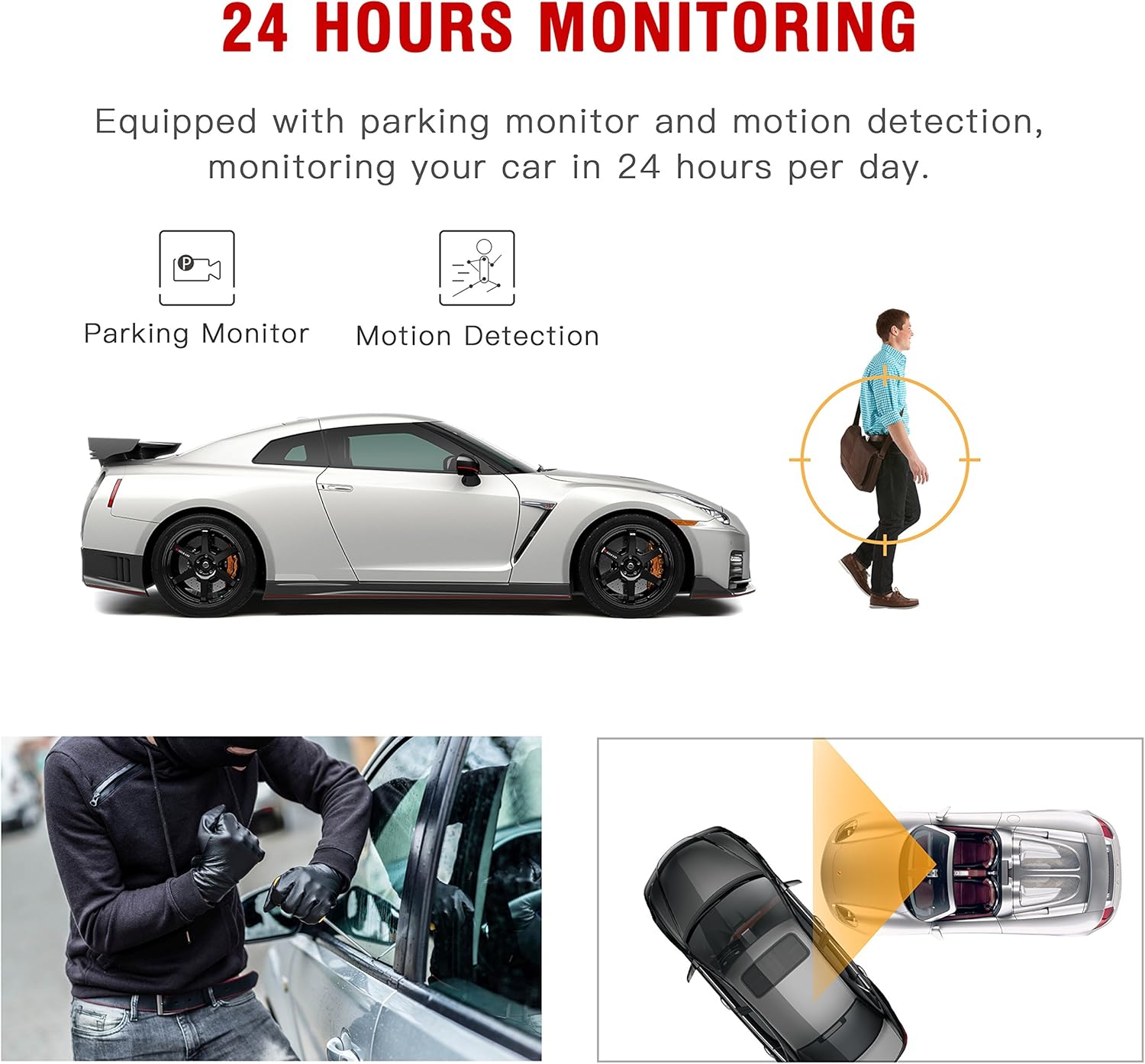 7 Dual Mirror Dash Cam Front and Rear FHD 1080P Car Camera Touchscreen Rear View Mirror Camera Waterproof Backup Camera with Parking Assistance Motion Detection
