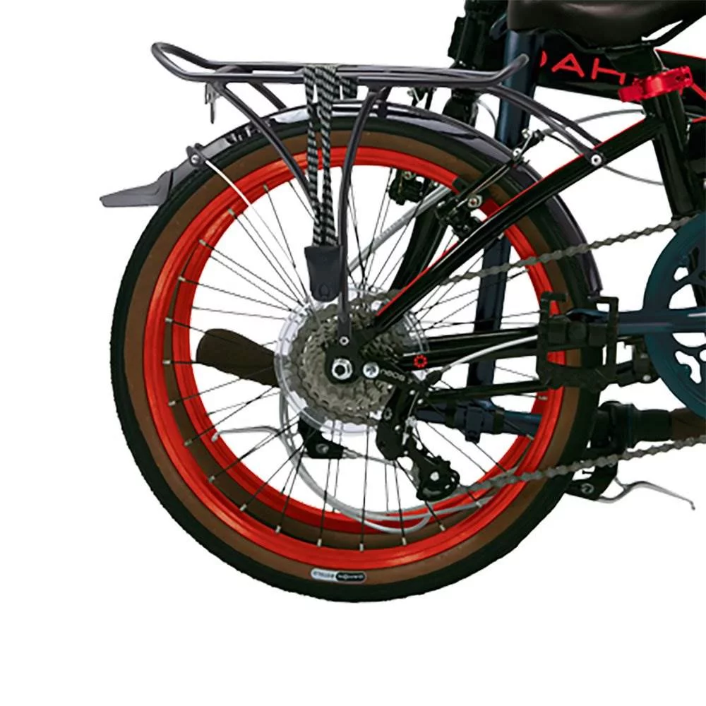 Dahon Bikes Speed D7 7-Speed Light Portable Street Folding Bicycle, Black & Red
