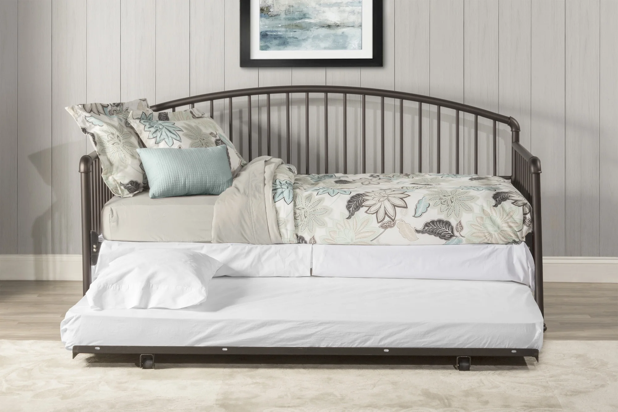 Hillsdale Furniture Brandi Metal Twin Daybed with Trundle, Oiled Bronze