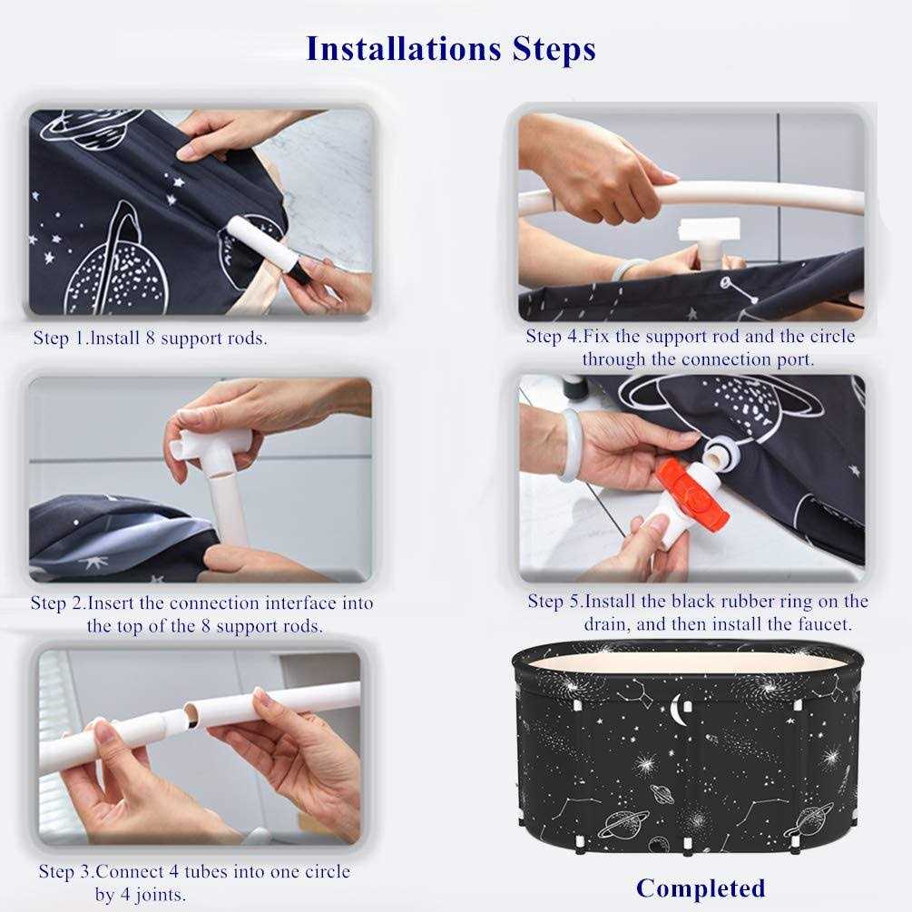 40 Portable Foldable Bathtub Soaking Bathing Tub for Adults Separate Family Bathroom SPA Tub with Drain - Shop Hardware Tools Online Store