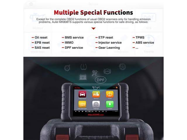 Autel MaxiCOM MK808TS TPMS Tool OBD2 Car Diagnostic Scanner with Full TPMS Service and Multiple Reset Services