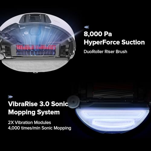 roborock S8 Max Ultra Robot Vacuum and Mop, FlexiArm Design, Auto Mop Washing&Drying, Smart Dirt Detection, Self-Emptying, 8000Pa Suction, 20mm Mop Lifting, Obstacle Avoidance, Auto Add Cleaner