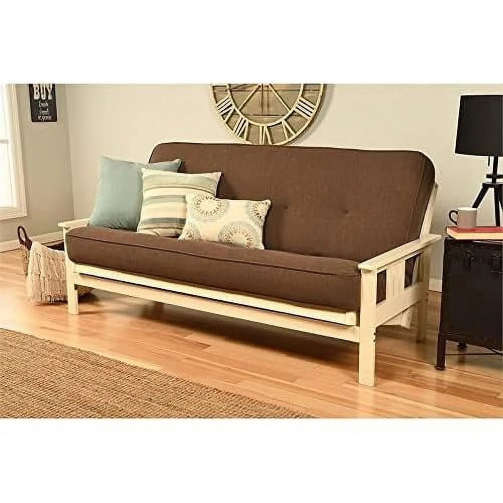 Full Size Spring Futon Mattress Replacement, Linen Sleeper Sofa Bed Mattress, Cocoa Brown