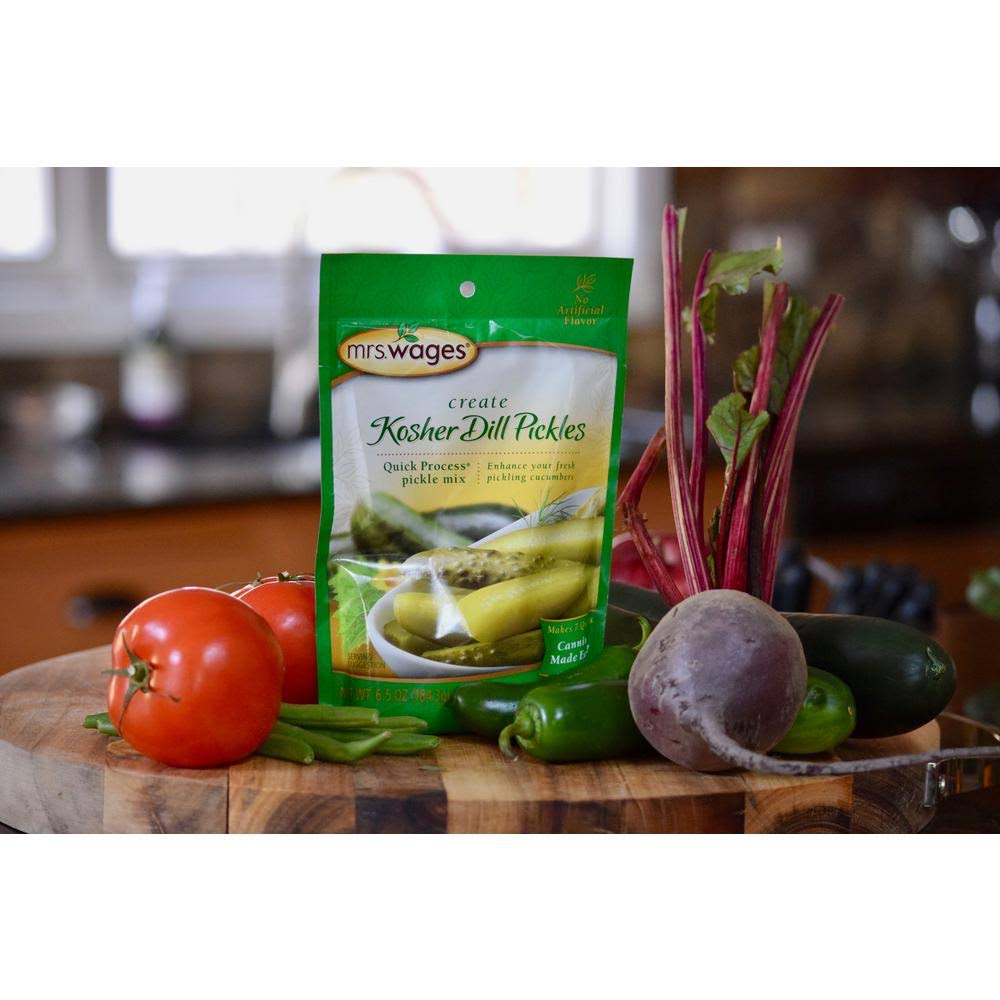 Mrs. Wages Canning Seasoning Mix, Kosher Dill Pickle, Quick-Process, 6.5 oz.