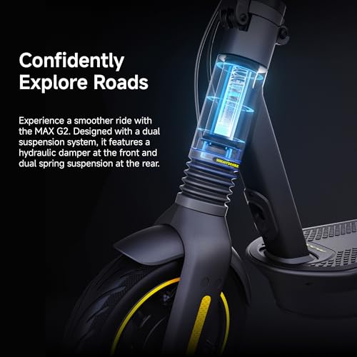 Segway Ninebot MAX Electric Kick Scooter w/Powerful Motor, Long Miles Range, 18.6 & 22mph Top Speed, Dual Suspension (MAX G2 Only), Scooter for Adults UL-2271 2272 Certified