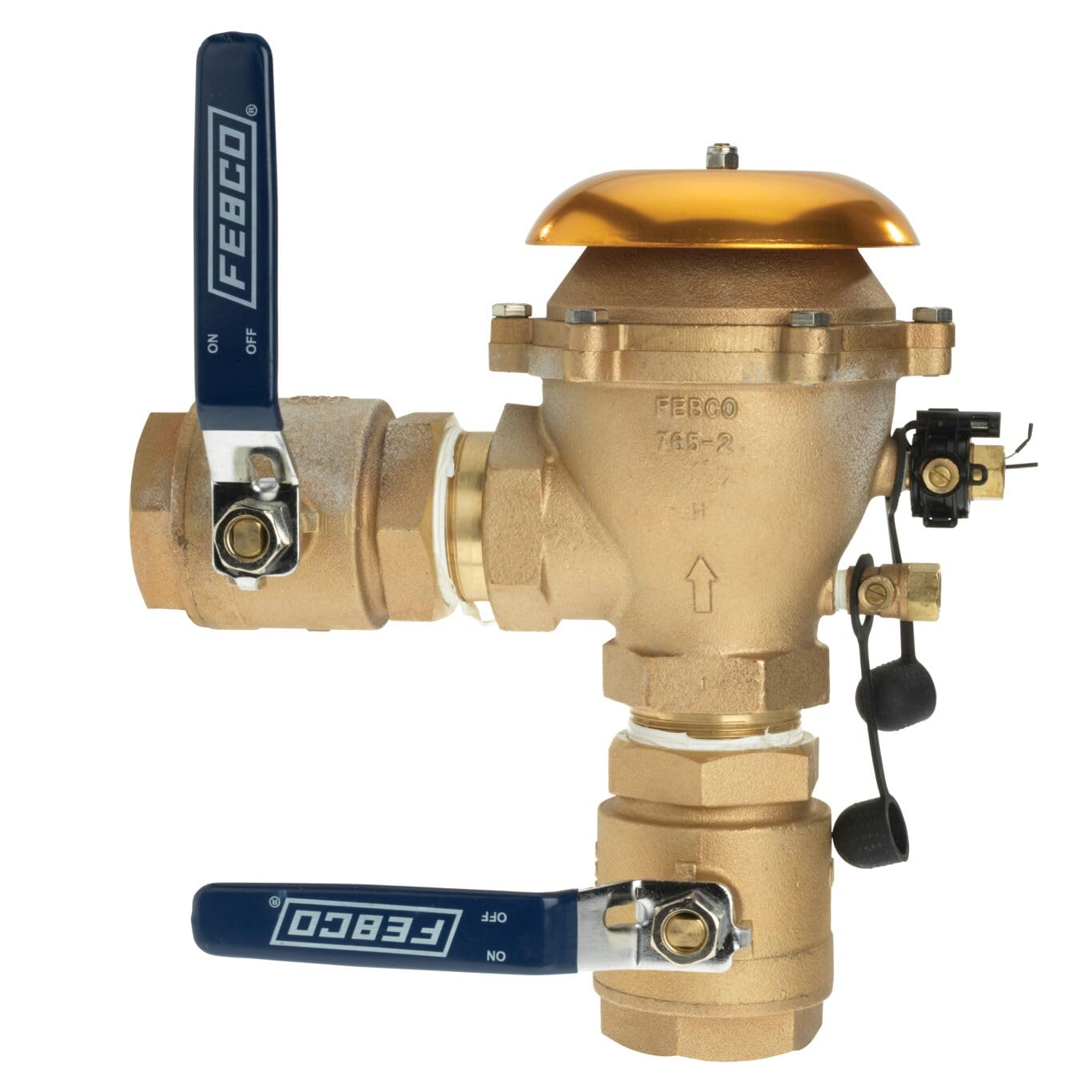 Febco T765HBV 2" Bronze Pressure Vacuum Breaker Backflow Preventer with Quarter Turn Shutoffs and Smart Enabled Ready Freeze Sensor, 2 Inch