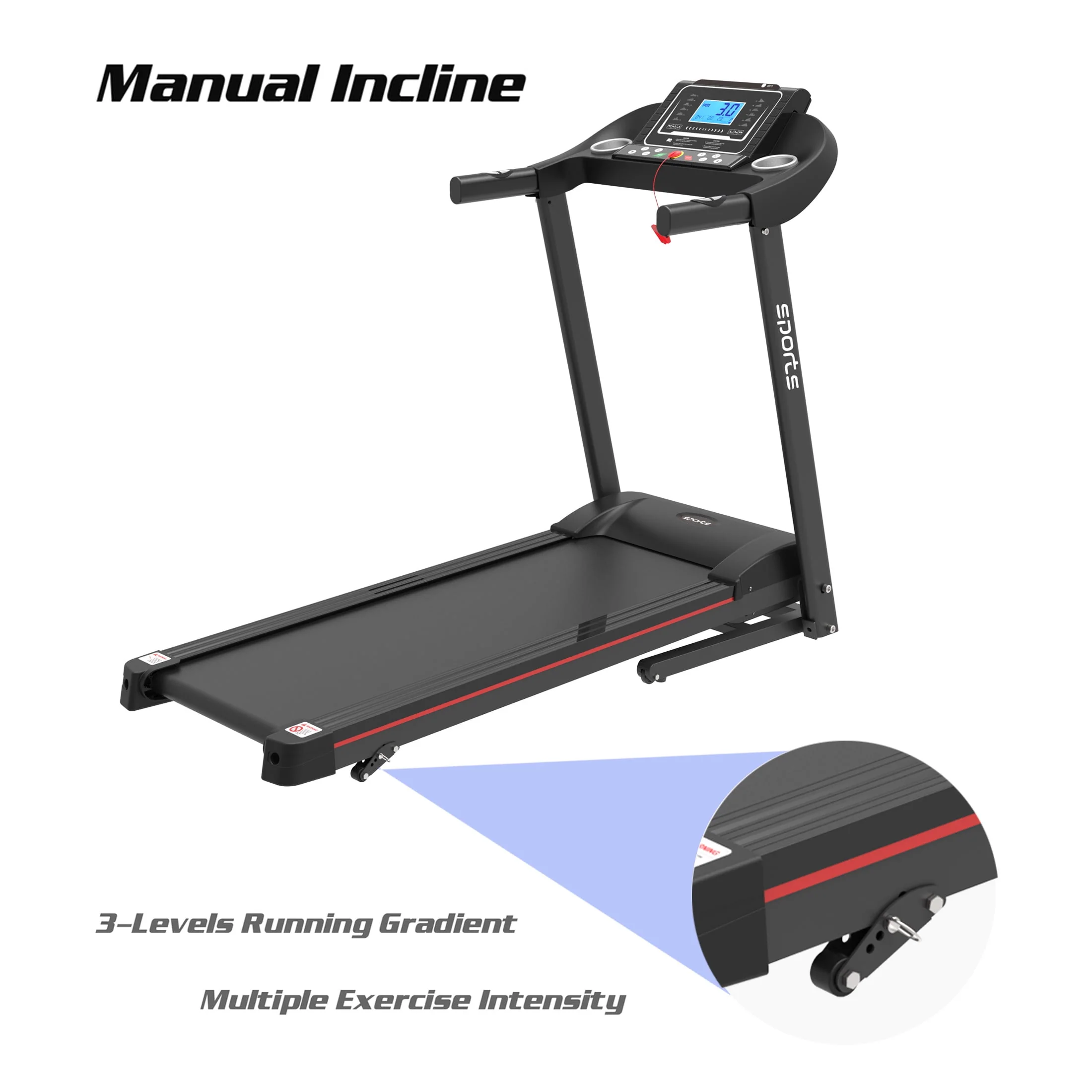 TALEMOHO  Foldable Treadmill with Incline and 250 LBS Capacity, 2.0Hp Electric Treadmill for Home Workout,Bluetooth Music