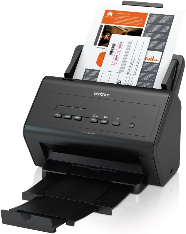 Brother ADS3000N High-Speed Network Document Scanner for Mid to Large Size Workgroups,Black